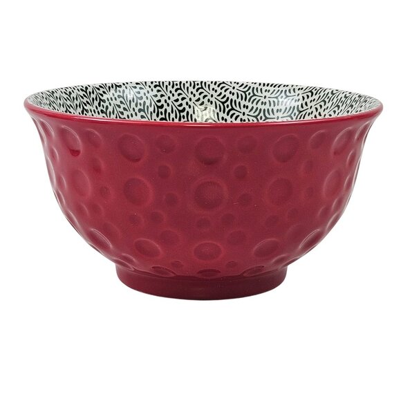 Hallmark Red Ceramic Bowls Floral Design 6 in Diameter Set Of 2 Christmas - Picture 2 of 10